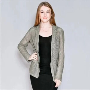 Bano eeMee Perforated Leather Jacket Blazer 6